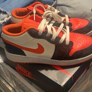 Nike Jordan One Low Orange and Black Low-Top Sneakers size 5.5Y/7W